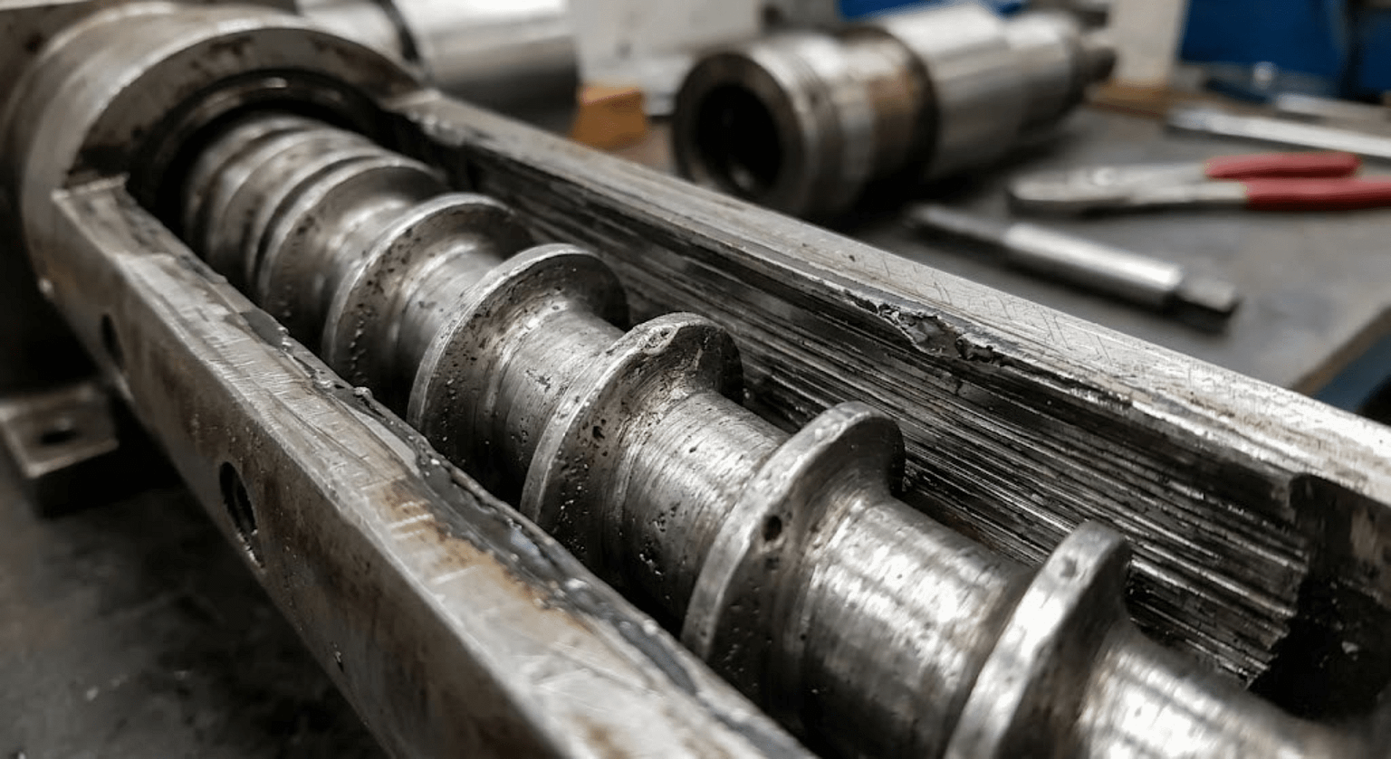 screw and barrel wear in extrusion machine