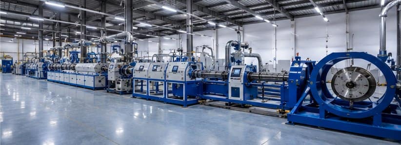 Wire and cable extrusion line production hall in India