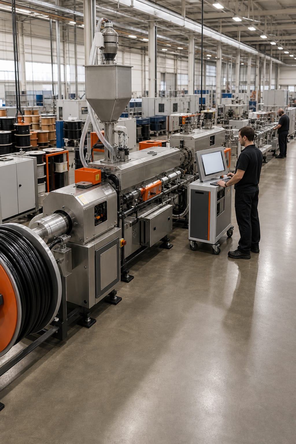 Complete extrusion line from Sai Extrumech, extrusion machine manufacturers India